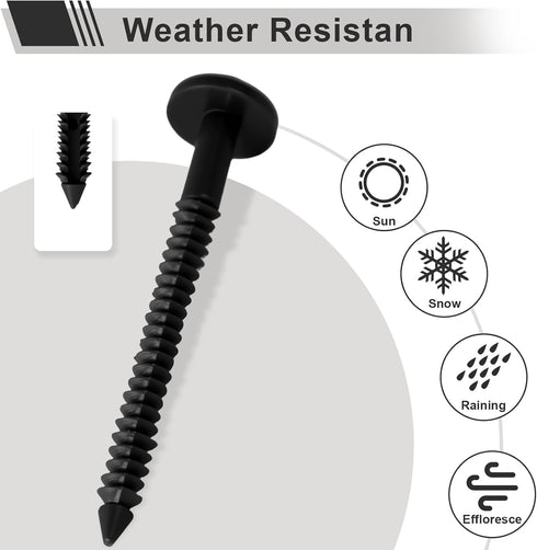 ELDGREON 3 Inch 60 Vinyl Shutter FastenerShutter Panel Pegs Plastic Shutter Screws Lok Pins Plastic Shutter Spike