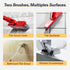 Foxtrot Living Grout Brush with Long Handle & Handheld Stiff Bristle Scrubber, V-Shaped Cleaner with Telescopic Handle