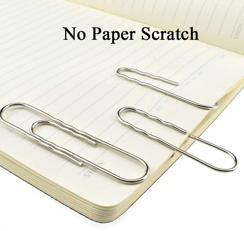 HAHIYO Paperclips, Large 3” Length Nonskid Heavy Duty Clips, Rust Proof Reusable Metal, 30 Pack for Home Office