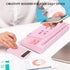 Varhomax Glass Desk Whiteboard Pink with Calculator, Desktop Dry Erase Board with Storage for Home and Office