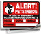 iSYFIX Alert Pets Inside Signs Stickers – 4 Pack, 7x5 Inch, Premium Self-Adhesive Vinyl for Indoor/Outdoor