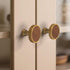 Set 8 of Bronze Walnut Round Cabinet Knobs with Zinc Alloy Bases