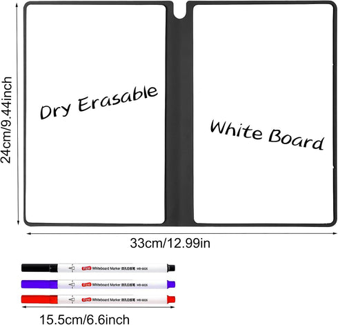 Marte Vanci Whiteboard Notebook, Reusable Dry Erase Pad, A5 Portable with Pen and Wiping Cloth for Notes