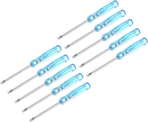 uxcell Mini Slotted Screwdriver, 2.0mm Flat Head 65mm Length, 10 Pcs for Small Appliances Repair