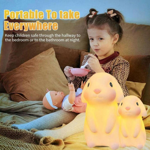 anso Cute LED Night Light Lamp for Kids - Small Laurel Rabbit Design