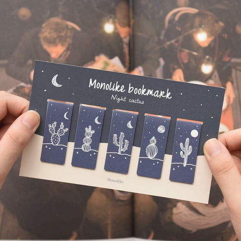 Monolike Magnetic Bookmarks, Night Cactus Set of 5