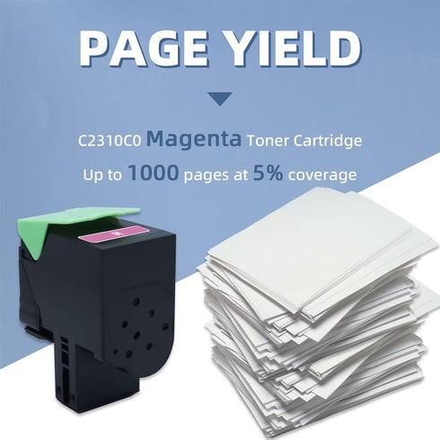 C2310M0 Magenta Toner Cartridge Replacement for Lexmark C2325 C2325dw C2425 C2425dw C2535 C2535dw MC2325 MC2325adw