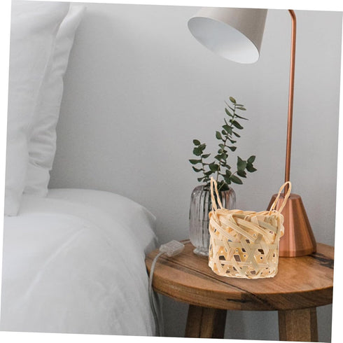 2pcs PRETYZOOM Rustic Bamboo Lampshades Woven Pendant Light Covers Lightweight and Household Lamp Shades for Table