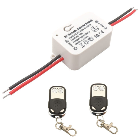 DieseRC AC 110V 120V 220V 240V Wireless Remote Control Light Switch with 2 Transmitters