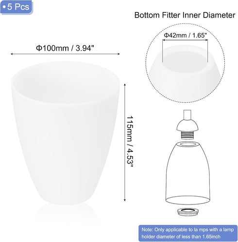 1.65" 4.53" 5 PATIKIL Hole High Plastic Lampshade, Pcs Floor Lamp Light Covers Replacement Lamp Shade Cover for Floor