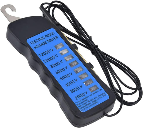 12KV Neon Fence Voltage Tester, Waterproof Electric Fence Fault Finder with 8 Neon Indicator Lights, Portable Tool