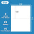 Half Sheet Self Adhesive Shipping Labels for Laser & Inkjet Printers 8.5" x 5.5", White Blank Mailing Labels Strong Adhesive Sticker Labels (25 Sheets,50 Labels)(HB-R002) by Pony Packaging