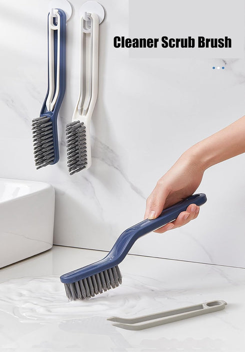 Cleaner Scrub Brush, Stiff Angled Bristles for Gap Cleaning, Grout Cleaner Brush for Showers (Blue-2 PCS)