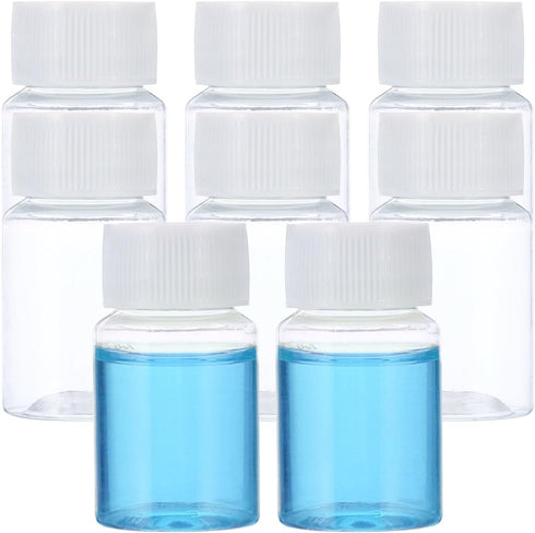 PATIKIL 8 Pcs 20ml Translucent White Reagent Bottles, PET Small Mouth Round Bottles with Screw Cap for Lab Storage