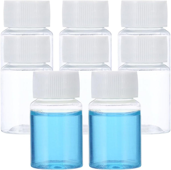 PATIKIL 8 Pcs 20ml Translucent White Reagent Bottles, PET Small Mouth Round Bottles with Screw Cap for Lab Storage