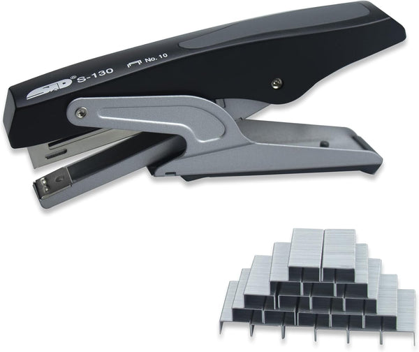 Handheld Plier Stapler, Sturdy Metal Hand Stapler for Office, School, Home, Only for NO.10 Staples, Black, 2024 Gifts