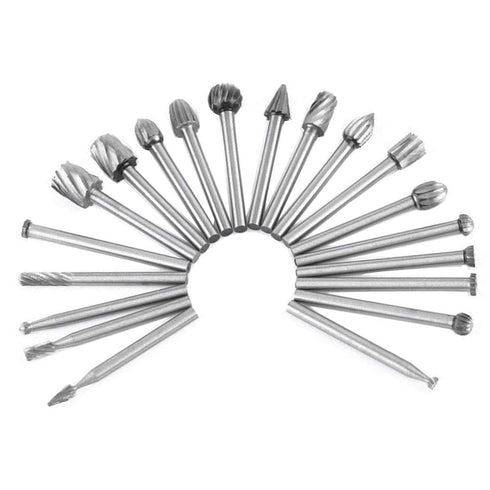 20pcs HSS Router Bits Burr, 1/8 Inch(3mm) Shank Rotary Tools Replacement Wood Milling Burrs for Woodworking