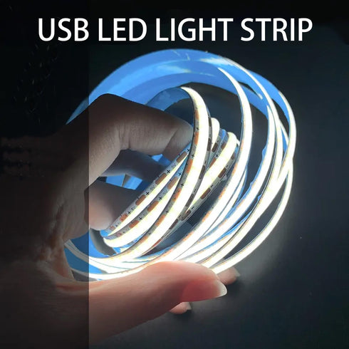 5V 5V 3.28ft) ZSLAIFU A USB LED Light Strip, COB LED Strip Lights, White LED Lights, Small LED Strip Light, TV Lights