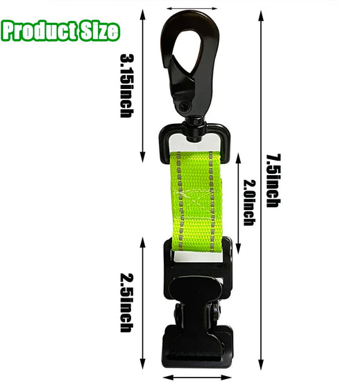 ZHIRONGFA 2 Pack 7Inch Firefighter Rescue Glove Clips, Durable Safety Reflective Function to Keep Gear Organized