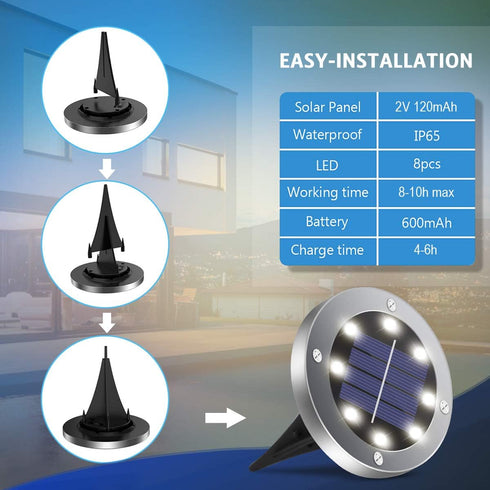 4.6inch Waterproof,12Pack OULONGER Solar Lights Outdoor Solar Lights for Outside,Solar Garden Lights Landscape Lighting