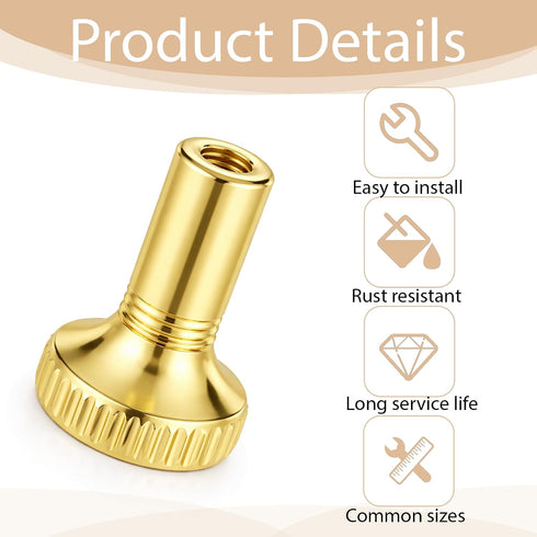 Aeaocvo 4 Pack Gold Lamp Switch Replacement, Lamp Turn On/Off Switch Knobs Replacement, Standard Size Twist Switches