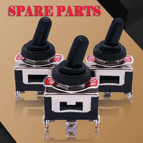 Twidec 3Pcs Heavy Duty Rocker Toggle Switch 16A 250V AC SPDT 2 Position 3 Pin ON/ON with Metal Boot Cap Cover
