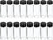 PATIKIL 30mL Glass Vials with Screw Caps, 16Pcs Liquid Sample Storage for Essential Oil Liquid Sampling, Clear Black