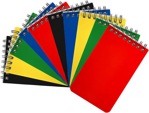 Hacaroa 30 Pack Top Spiral Memo Pads, 3"x5", Lined Pocket Notebook, Mini College Ruled Paper, 75 Sheets, Assorted Colors