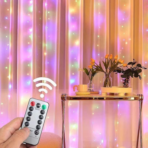 Generic 100 8 LED Colorful Curtain Light for Party/Wedding/Festival/Christmas,Window Blinking String Light
