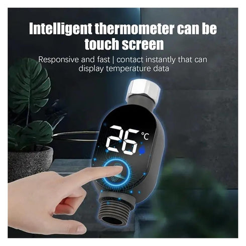 GANGSUQD Shower Water Temperature, LED Shower Temperature Gauge Led Digital Display Instant-Read for Bath Waterproof