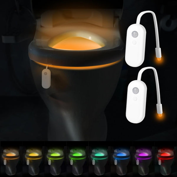 LAVAED 2-Pack Motion Sensor Night Light Indoor,500mAh Toilet Lights Inside, LED Toilet