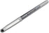 uniball Vision Needle Roller Ball Pen, Stick, Fine 0.7mm, Black Ink, Silver Barrel, Dozen