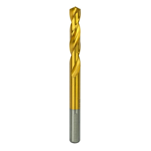 Tools 1/2 Inch Reduced Shank Drill Bit, 1/2" 3-Flat Shank, High Speed Steel with Titanium Coating for Steel, Iron, Wood