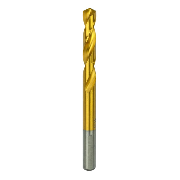 Tools 1/2 Inch Reduced Shank Drill Bit, 1/2" 3-Flat Shank, High Speed Steel with Titanium Coating for Steel, Iron, Wood