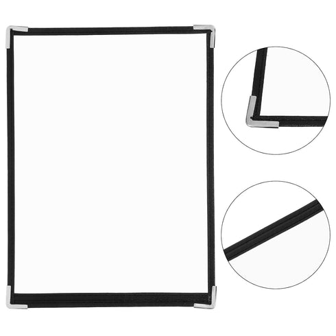 2-Side 21.6 28 Cm PVC Menu Book Restaurant Menu Holder with White Corner X for Bars Cafes and Dining Tables
