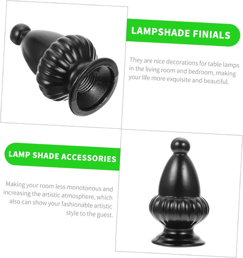 2pcs DOITOOL Chic Lamp Shade Finial Knobs Decorative Caps for Table and Floor Lamps Decor for Living Room and Bedroom