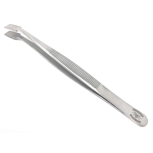 Stainless Steel Forceps with Offset Flat-Tips, Perfect for Handling Membranes (4.75 in.)
