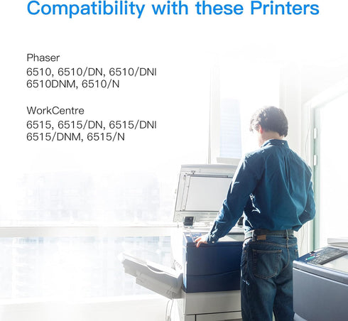 LxTek Compatible Toner Cartridge Replacement for Xerox 6510 6515 (2 Black) Compatible with Phaser 6510 6510dn,