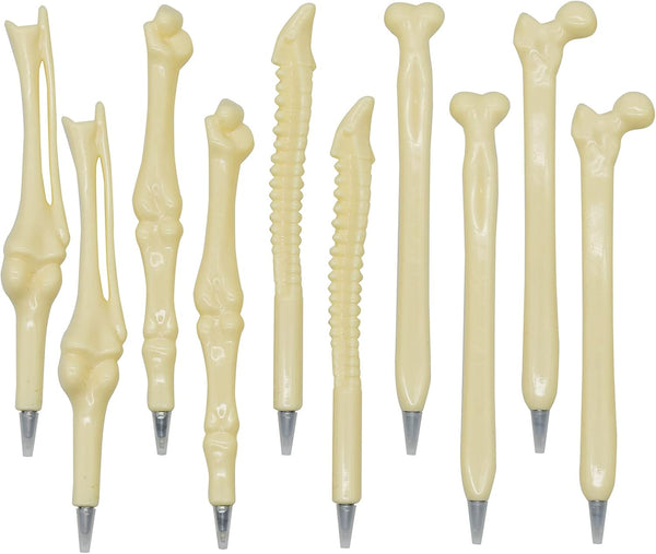 Maydahui 10 PCS Bone Shape Ballpoint Pens, Nurse Doctor Pen, Black Ink for Halloween School Office Party
