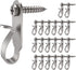 20 Pack Stainless Steel Light Hanger Hooks, Screw Hooks for Hanging Christmas Lights and LED Clips