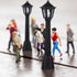 3pcs PartyKindom Mini Street Light Model: Miniature Lamp Post Black Outdoor Pathway Lantern Post for Dollhouse Village
