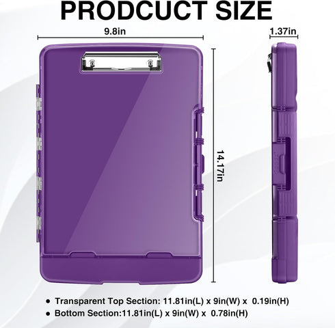 Sooez Original Clipboard with 2 Storage & Pen Holder, Heavy Duty 8.5x11 Clip Boards, Clearview Dry Erase Coach Clipboard