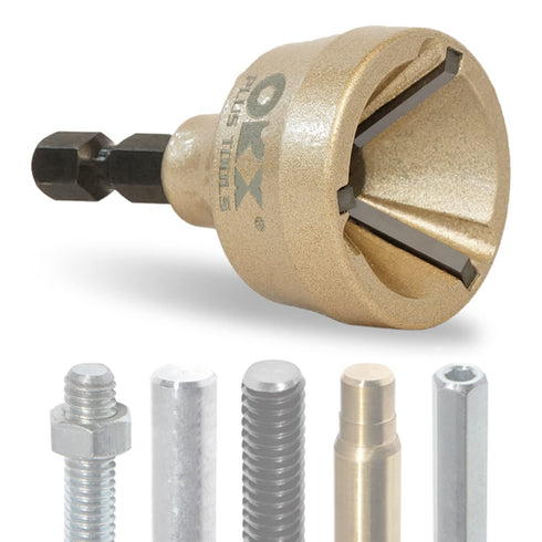 ORXPLUS TOOLS Deburring External Chamfer Tool, TUNGSTEN Blade, Deburring Drill Bit for Stainless Rod, Thread, Pipe