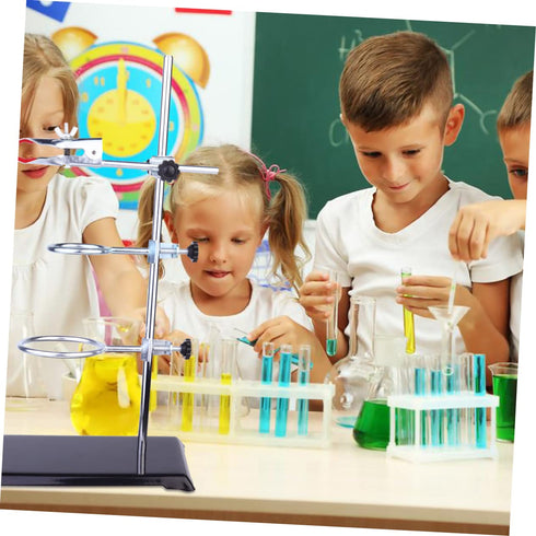 HEATSHAKING Set Science Lab Chemistry Station Test Tube Rack Retort Stand Support Stand Rod Chem Equipment Kit