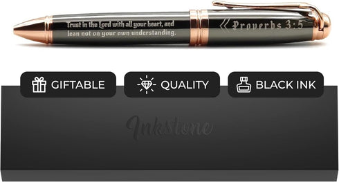 Inkstone Proverbs 3:5 Engraved Gift Pen - Trust in the Lord with All Your Heart, Inspirational Christian Gift