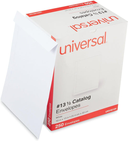 Universal UNV45104 #13-1/2 Square Flap Gummed Catalog Envelope, 10 in. x 13 in., White, 250/Box