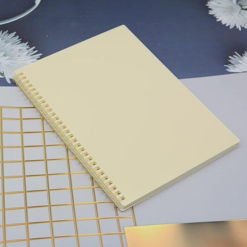 Yansanido Spiral Notebook, 4 Pcs, 10.5 Inch x 7.45 Inch, B5 Thick Plastic Hardcover, 7mm College Ruled, 80 Sheets,