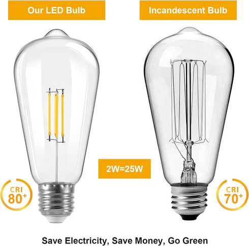 Bulbs, 3V 2W 3000K E26 Bulb 2 Pack LED Light Low Voltage DC, Warm White Base for Solar Barn Lights Wall Sconce Outdoor