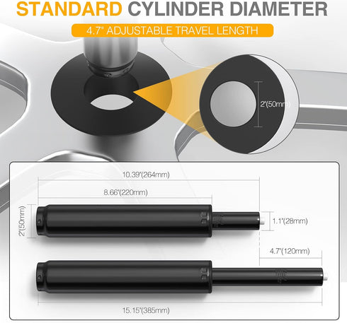 Office Chair Gas Lift Cylinder Replacement Parts, Heavy-Duty Fits Most Chairs, Class 4 Hydraulic Pneumatic Piston