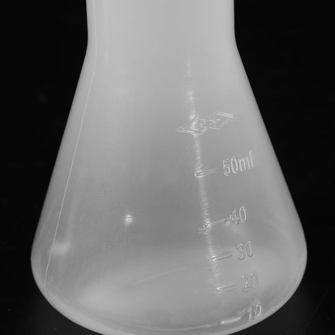 PATIKIL 50ml Plastic Erlenmeyer Flask - 1 Pack Narrow Mouth Conical Flask for Laboratory, Clear